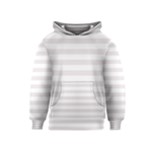 Horizontal Stripes - White and Pastel Pink Kid s Pullover Hoodie