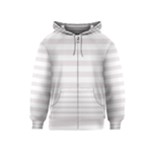 Horizontal Stripes - White and Pastel Pink Kid s Zipper Hoodie