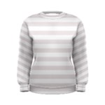 Horizontal Stripes - White and Pastel Pink Women s Sweatshirt