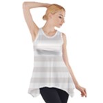 Horizontal Stripes - White and Pastel Pink Side Drop Tank Tunic