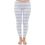 Horizontal Stripes - White and Pastel Pink Winter Leggings
