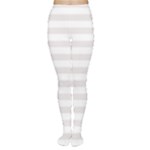 Horizontal Stripes - White and Pastel Pink Women s Tights