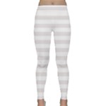 Horizontal Stripes - White and Pastel Pink Yoga Leggings