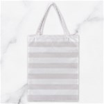 Horizontal Stripes - White and Pastel Pink Classic Tote Bag