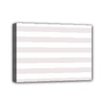 Horizontal Stripes - White and Pastel Pink Mini Canvas 7  x 5  (Stretched)