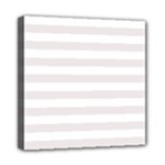 Horizontal Stripes - White and Pastel Pink Mini Canvas 8  x 8  (Stretched)