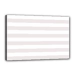 Horizontal Stripes - White and Pastel Pink Canvas 18  x 12  (Stretched)