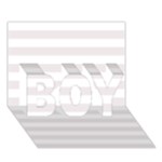 Horizontal Stripes - White and Pastel Pink BOY 3D Greeting Card (7x5)
