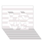 Horizontal Stripes - White and Pastel Pink LOVE 3D Greeting Card (7x5)