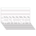 Horizontal Stripes - White and Pastel Pink #1 MOM 3D Greeting Cards (8x4)