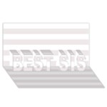 Horizontal Stripes - White and Pastel Pink BEST SIS 3D Greeting Card (8x4)