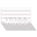 Horizontal Stripes - White and Pastel Pink HUGS 3D Greeting Card (8x4)