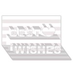 Horizontal Stripes - White and Pastel Pink Best Wish 3D Greeting Card (8x4)