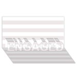 Horizontal Stripes - White and Pastel Pink ENGAGED 3D Greeting Card (8x4)