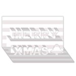 Horizontal Stripes - White and Pastel Pink Merry Xmas 3D Greeting Card (8x4)