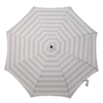 Horizontal Stripes - White and Pastel Pink Hook Handle Umbrella (Medium)