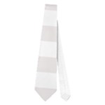 Horizontal Stripes - White and Pastel Pink Necktie (One Side)