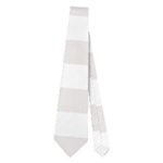 Horizontal Stripes - White and Pastel Pink Necktie (Two Side)