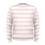 Horizontal Stripes - White and Misty Rose Pink Men s Sweatshirt