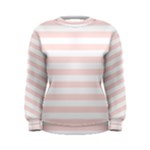 Horizontal Stripes - White and Misty Rose Pink Women s Sweatshirt