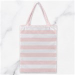 Horizontal Stripes - White and Misty Rose Pink Classic Tote Bag