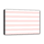 Horizontal Stripes - White and Misty Rose Pink Deluxe Canvas 18  x 12  (Stretched)