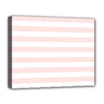 Horizontal Stripes - White and Misty Rose Pink Deluxe Canvas 20  x 16  (Stretched)