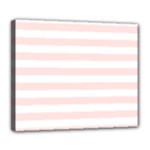 Horizontal Stripes - White and Misty Rose Pink Deluxe Canvas 24  x 20  (Stretched)