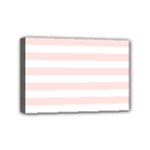 Horizontal Stripes - White and Misty Rose Pink Mini Canvas 6  x 4  (Stretched)
