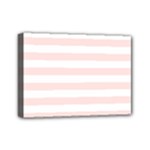 Horizontal Stripes - White and Misty Rose Pink Mini Canvas 7  x 5  (Stretched)