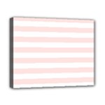 Horizontal Stripes - White and Misty Rose Pink Canvas 10  x 8  (Stretched)
