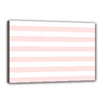 Horizontal Stripes - White and Misty Rose Pink Canvas 18  x 12  (Stretched)