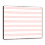 Horizontal Stripes - White and Misty Rose Pink Canvas 20  x 16  (Stretched)