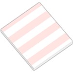 Horizontal Stripes - White and Misty Rose Pink Small Memo Pads