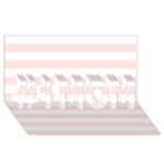 Horizontal Stripes - White and Misty Rose Pink #1 MOM 3D Greeting Cards (8x4)