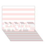 Horizontal Stripes - White and Misty Rose Pink HOPE 3D Greeting Card (7x5)
