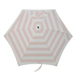 Horizontal Stripes - White and Misty Rose Pink Mini Umbrella