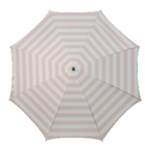 Horizontal Stripes - White and Misty Rose Pink Golf Umbrella