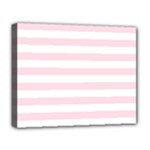Horizontal Stripes - White and Piggy Pink Deluxe Canvas 20  x 16  (Stretched)