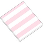 Horizontal Stripes - White and Piggy Pink Small Memo Pads