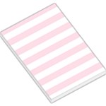 Horizontal Stripes - White and Piggy Pink Large Memo Pads