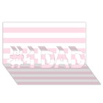 Horizontal Stripes - White and Piggy Pink #1 DAD 3D Greeting Card (8x4)