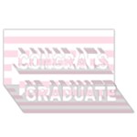 Horizontal Stripes - White and Piggy Pink Congrats Graduate 3D Greeting Card (8x4)