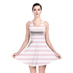 Horizontal Stripes - White and Pale Pink Reversible Skater Dress