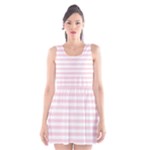 Horizontal Stripes - White and Pale Pink Scoop Neck Skater Dress
