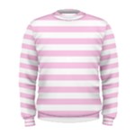 Horizontal Stripes - White and Classic Rose Pink Men s Sweatshirt