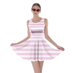 Horizontal Stripes - White and Classic Rose Pink Skater Dress