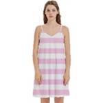 Horizontal Stripes - White and Classic Rose Pink Women s Reversible Sports Bra with Border