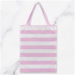 Horizontal Stripes - White and Classic Rose Pink Classic Tote Bag