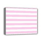 Horizontal Stripes - White and Classic Rose Pink Deluxe Canvas 14  x 11  (Stretched)